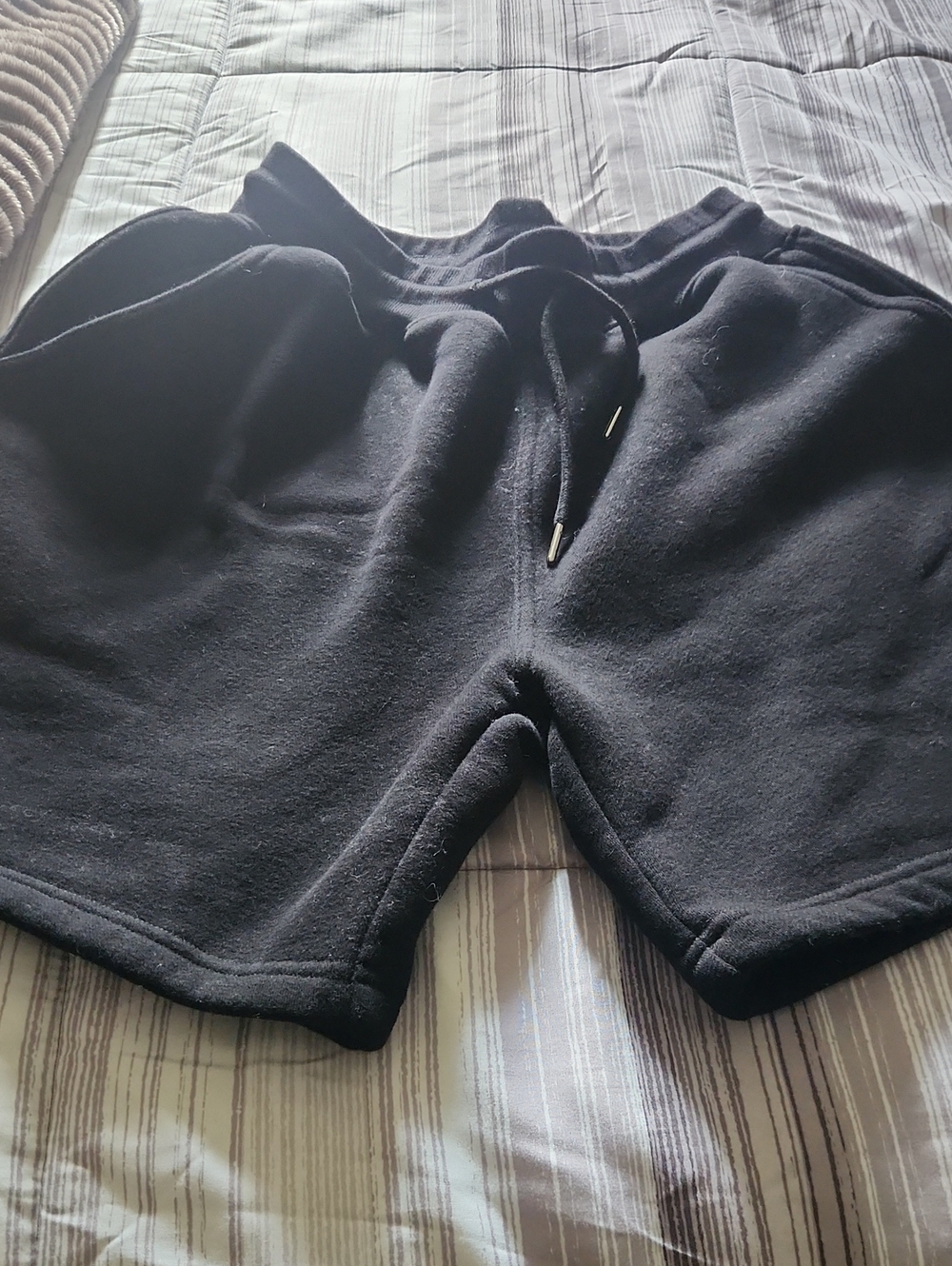 Comfort Brand Black Drawstring Fleece Shorts